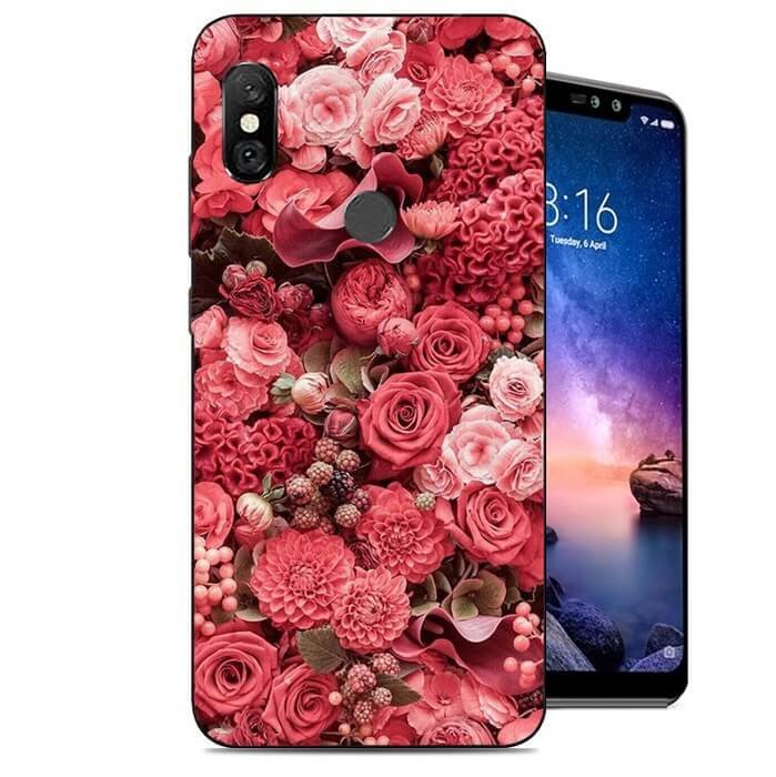 Funda Xiaomi Redmi Note 6 Gel Dibujo Rosas