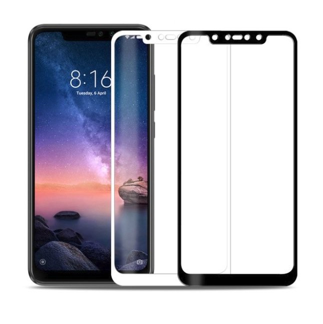Protector Pantalla Cristal Negro o Blanco Templado Premium Xiaomi Redmi Note 6 Pro