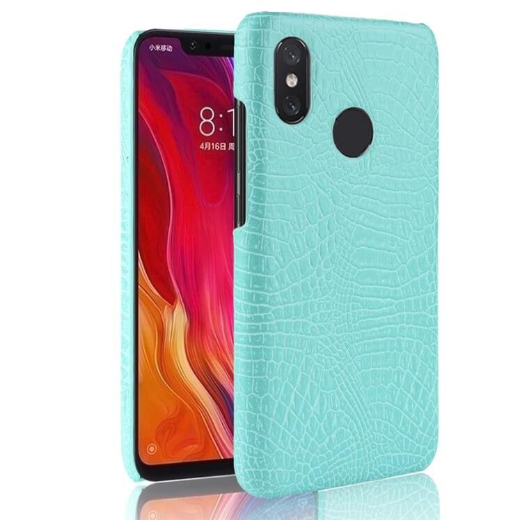 Funda carcasa cuero cocrodilo turquesa Xiaomi Note 6 Pro