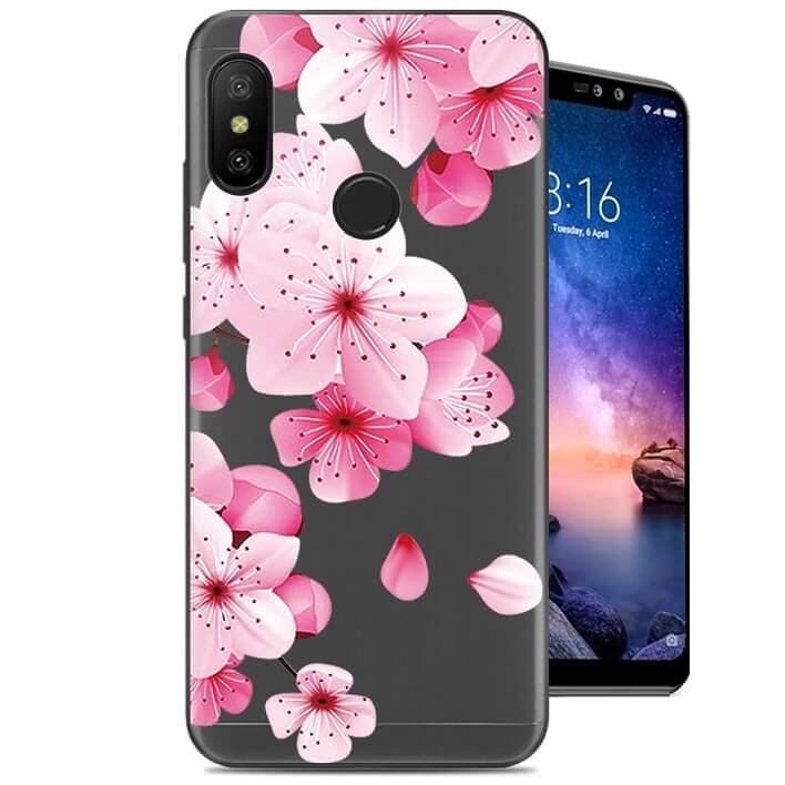 Funda Xiaomi Redmi Note 6 Pro Gel Dibujo Flores