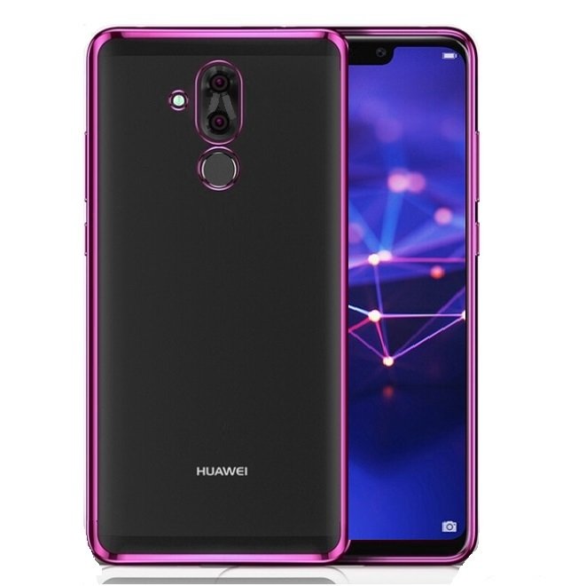 Funda Huawei Mate 20 Lite Gel Transparente con bordes Rosa