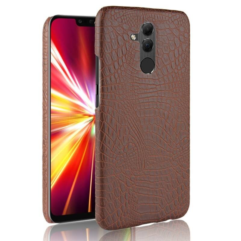 Funda carcasa cuero cocrodilo Marron Huawei Mate 20 Lite