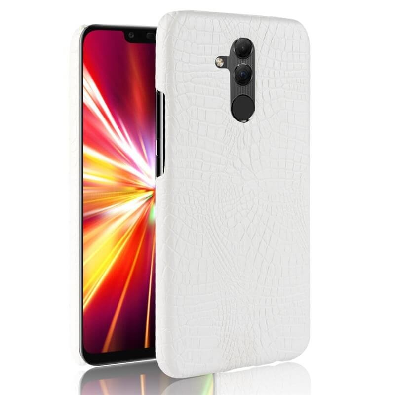 Funda carcasa cuero cocrodilo Blanca Huawei Mate 20 Lite
