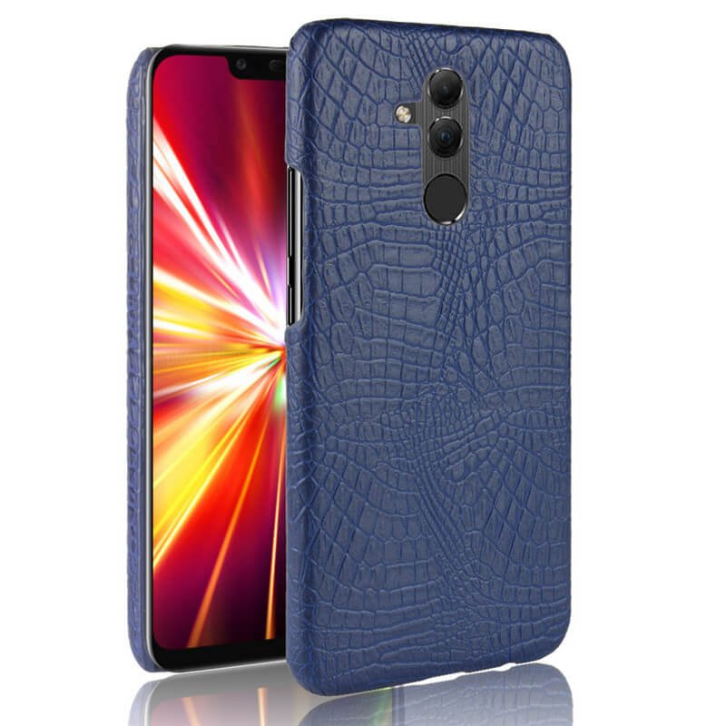 Funda carcasa cuero cocrodilo Azul Huawei Mate 20 Lite