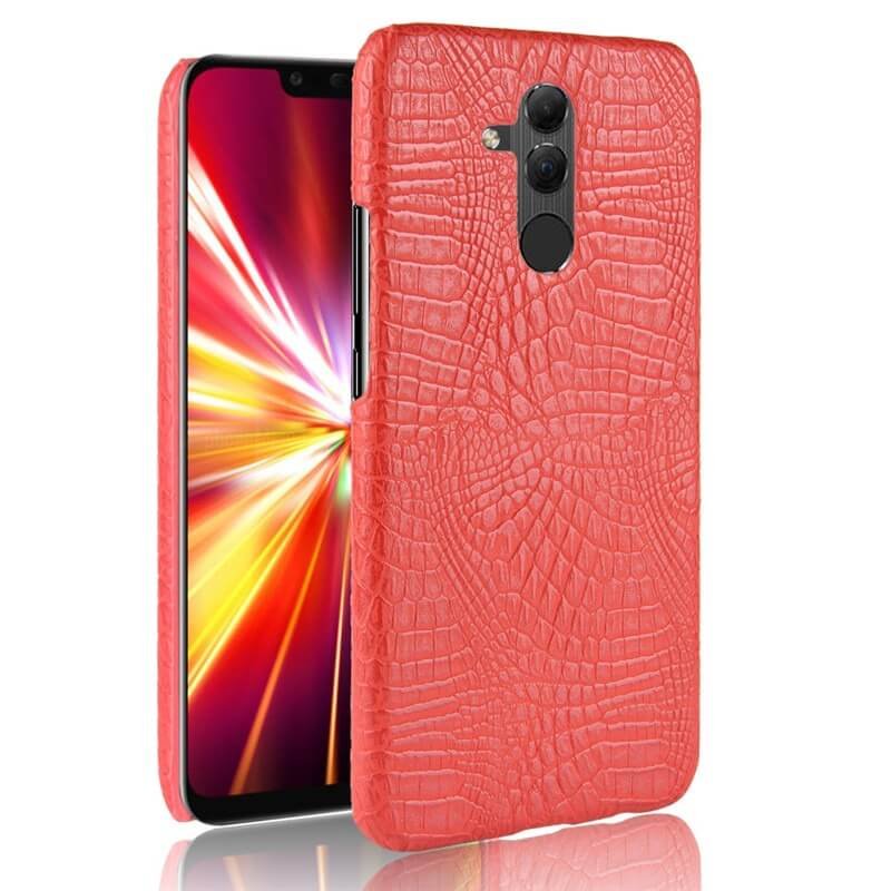 Funda carcasa cuero cocrodilo Roja Huawei Mate 20 Lite