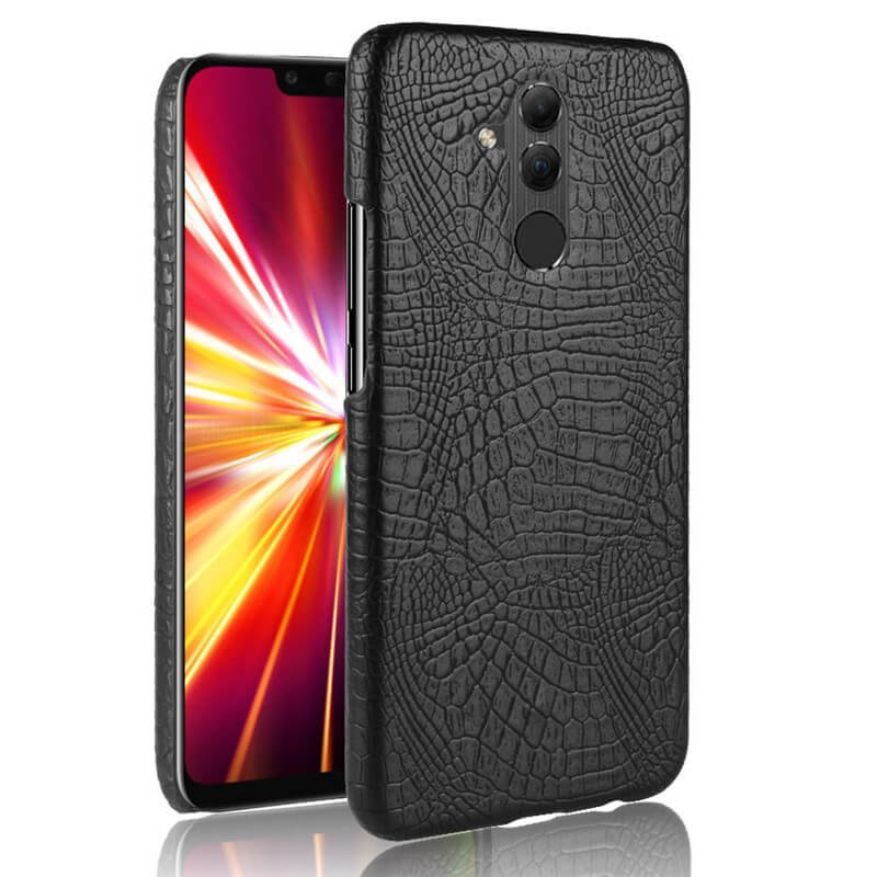 Funda carcasa cuero cocrodilo Negra Huawei Mate 20 Lite