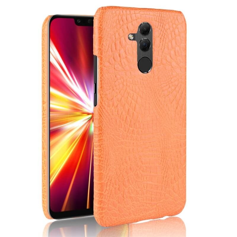 Funda carcasa cuero cocrodilo Naranja Huawei Mate 20 Lite