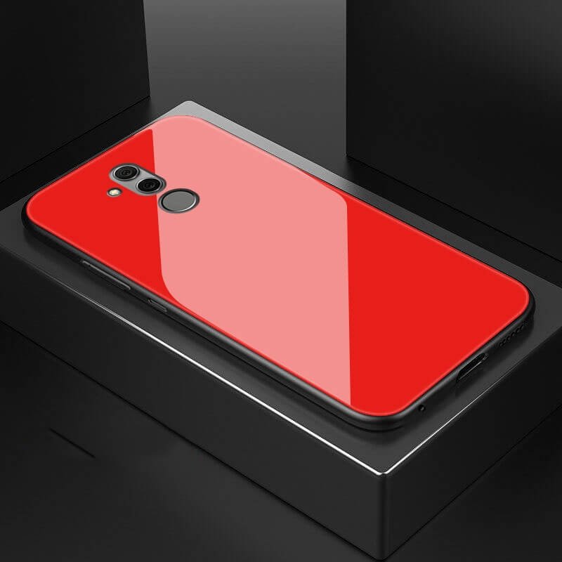 Funda Huawei Mate 20 Lite Silicone con trasera Cristal Templado Roja