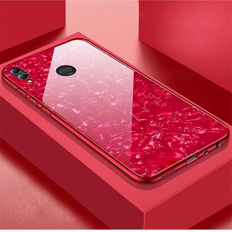 Funda Honor 8X Silicone con trasera Cristal Templado Roja