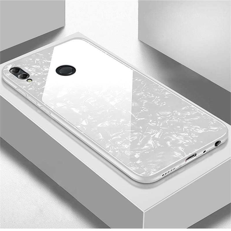 Funda Honor 8X Silicone con trasera Cristal Templado Blanco