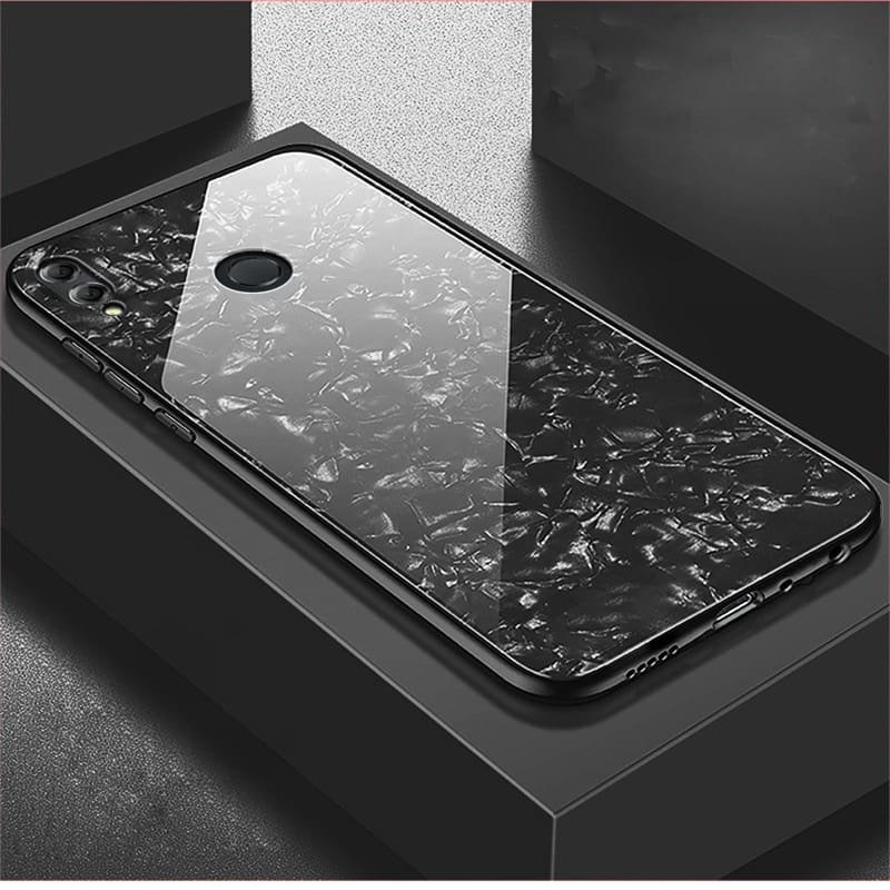 Funda Honor 8X Silicone con trasera Cristal Templado Negro