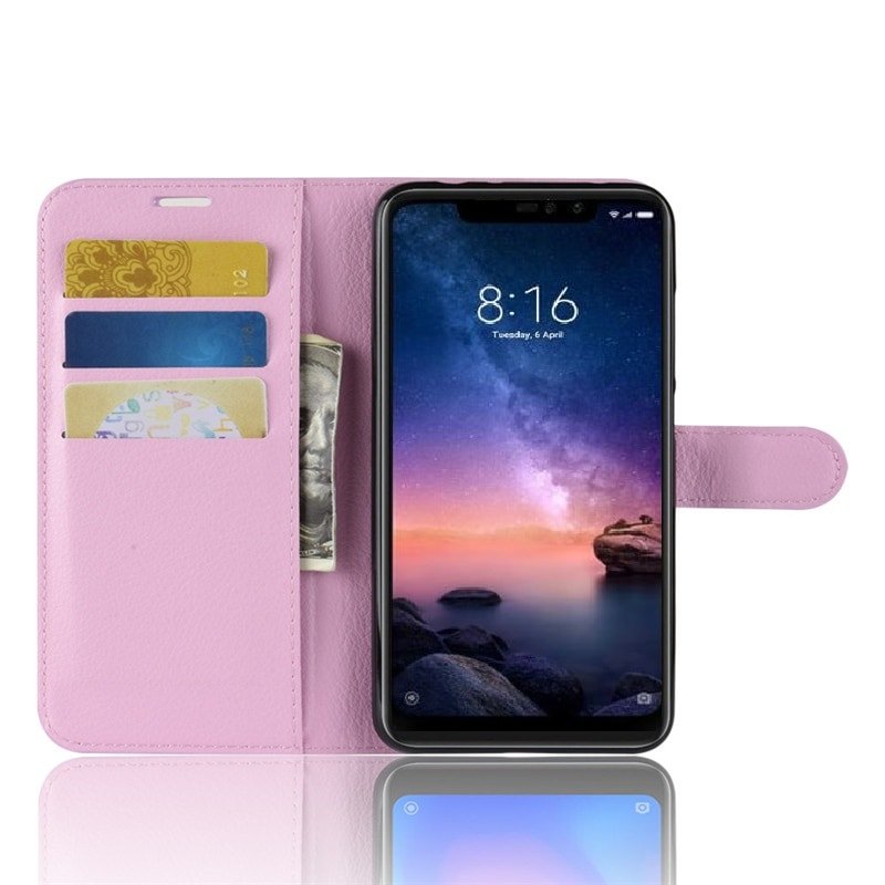 Funda Libro Xiaomi Redmi Note 6 Pro Soporte Rose.