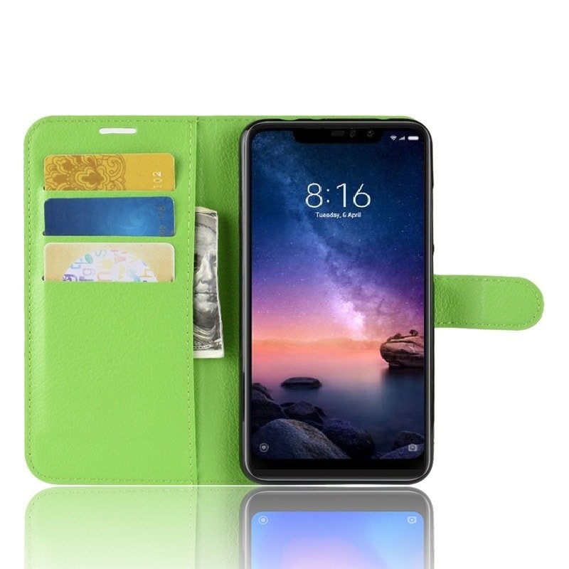 Funda Libro Xiaomi Redmi Note 6 Pro Soporte Verde.