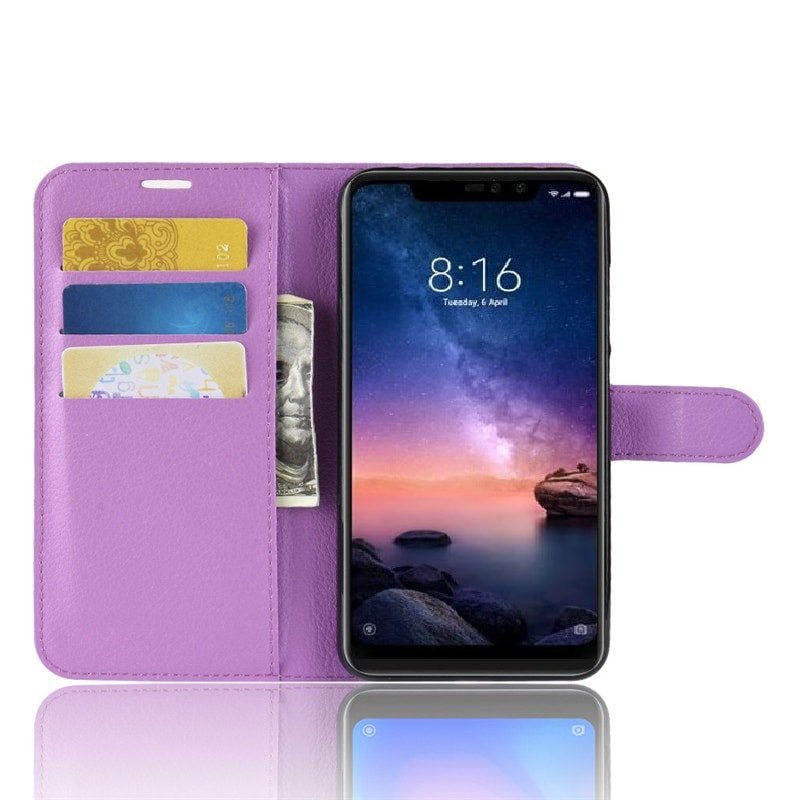 Funda Libro Xiaomi Redmi Note 6 Soporte Lila.