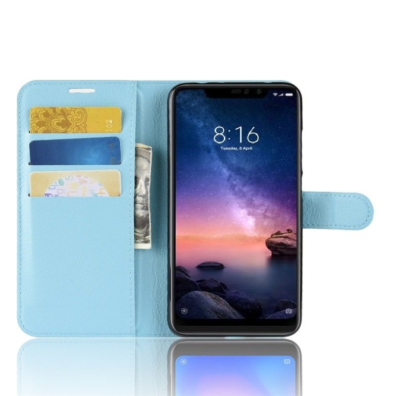 Funda Libro Xiaomi Redmi Note 6 Soporte Azul.