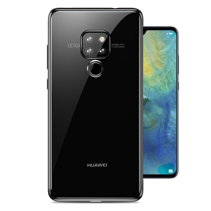 Funda Huawei Mate 20 Gel Transparente con bordes Negro