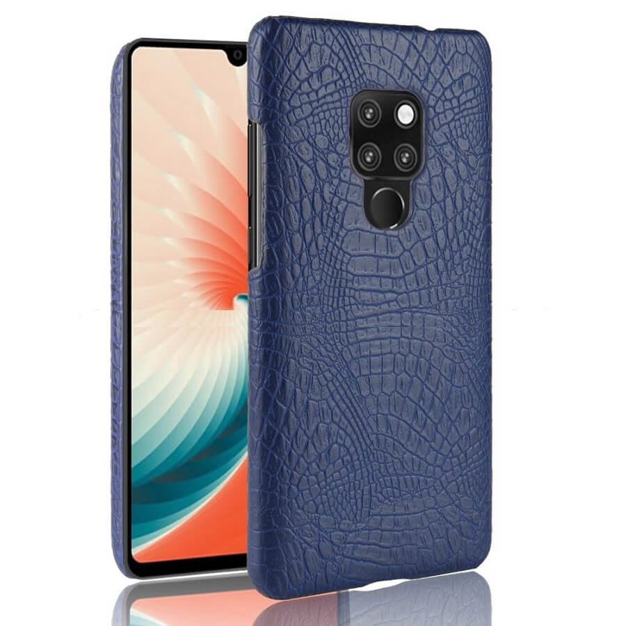 Funda carcasa cuero cocrodilo Azul Huawei Mate 20