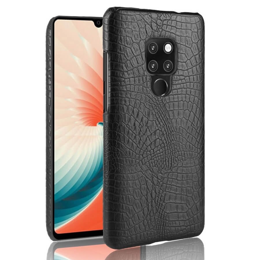 Funda carcasa cuero cocrodilo Negra Huawei Mate 20