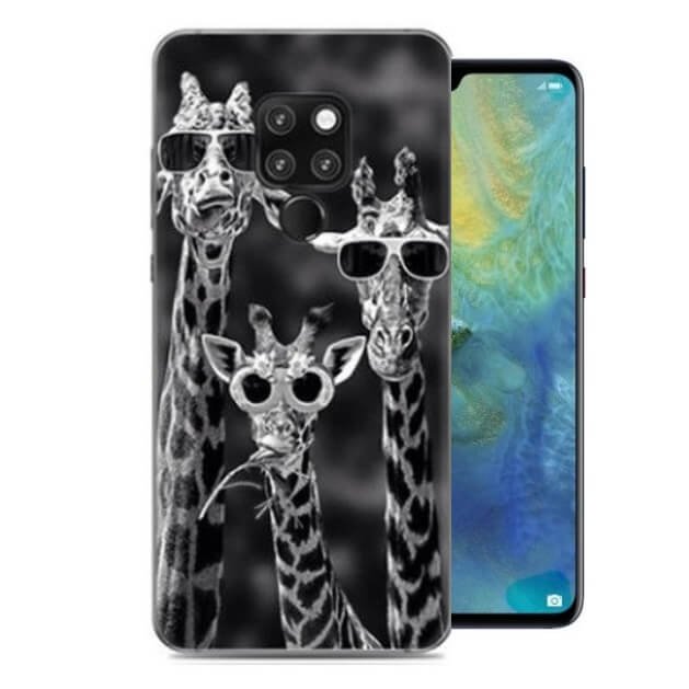 Funda Huawei Mate 20 Gel Dibujo Jirafas de alta calidad.