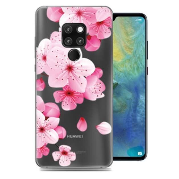 Funda Huawei Mate 20 Gel Dibujo Flores de alta calidad.