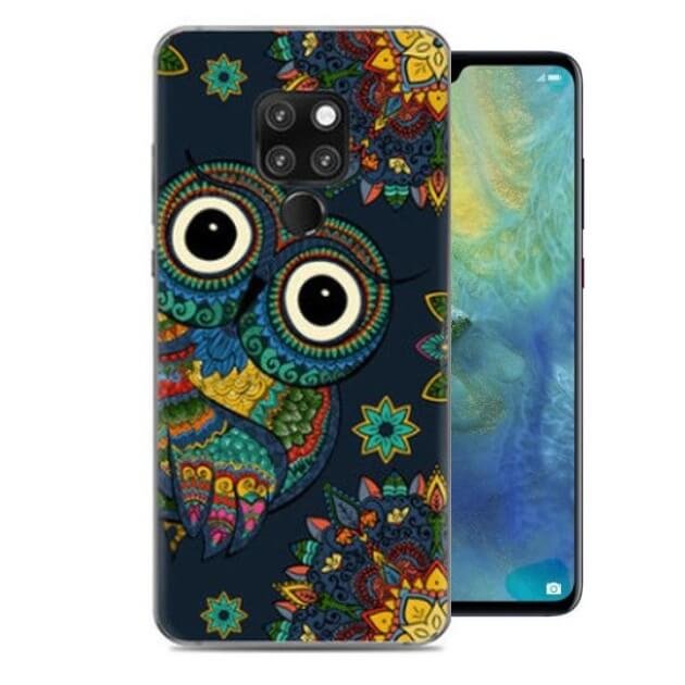 Funda Huawei Mate 20 Gel Dibujo Buho de alta calidad.