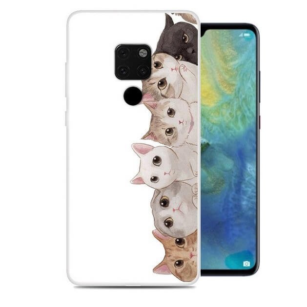 Funda Huawei Mate 20 Gel Dibujo Gatitos de alta calidad.