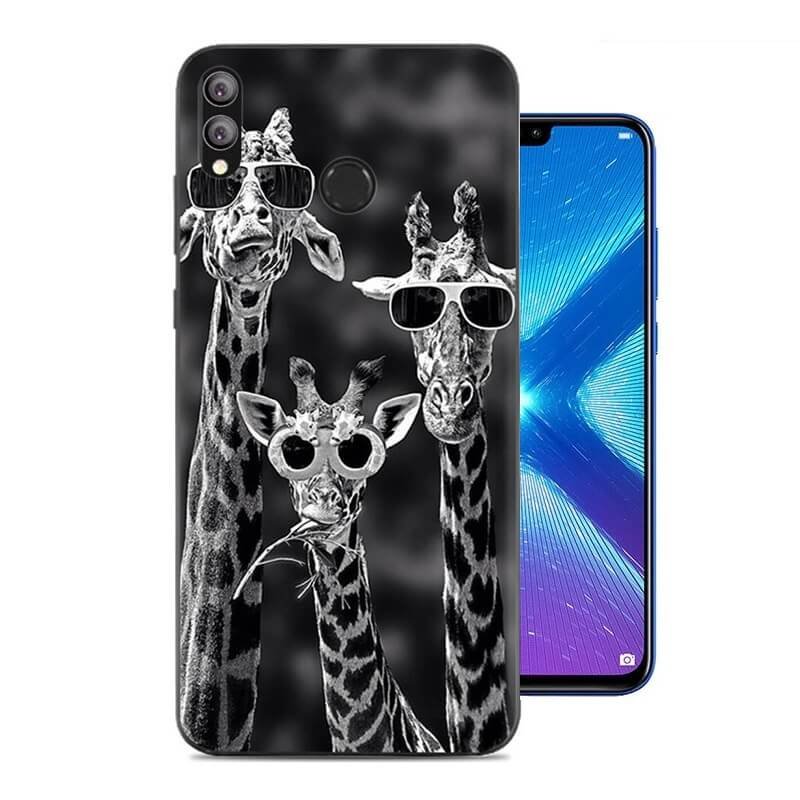 Funda Honor 8X Gel Dibujo Jirafa Indestructible de alta calidad.