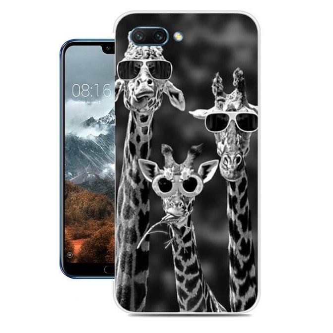 Funda Honor 10 Gel Dibujo Jirafas Indestructible de alta calidad.