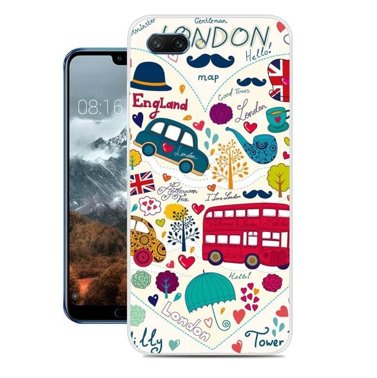 Funda Honor 10 Gel Dibujo Londres Indestructible de alta calidad.