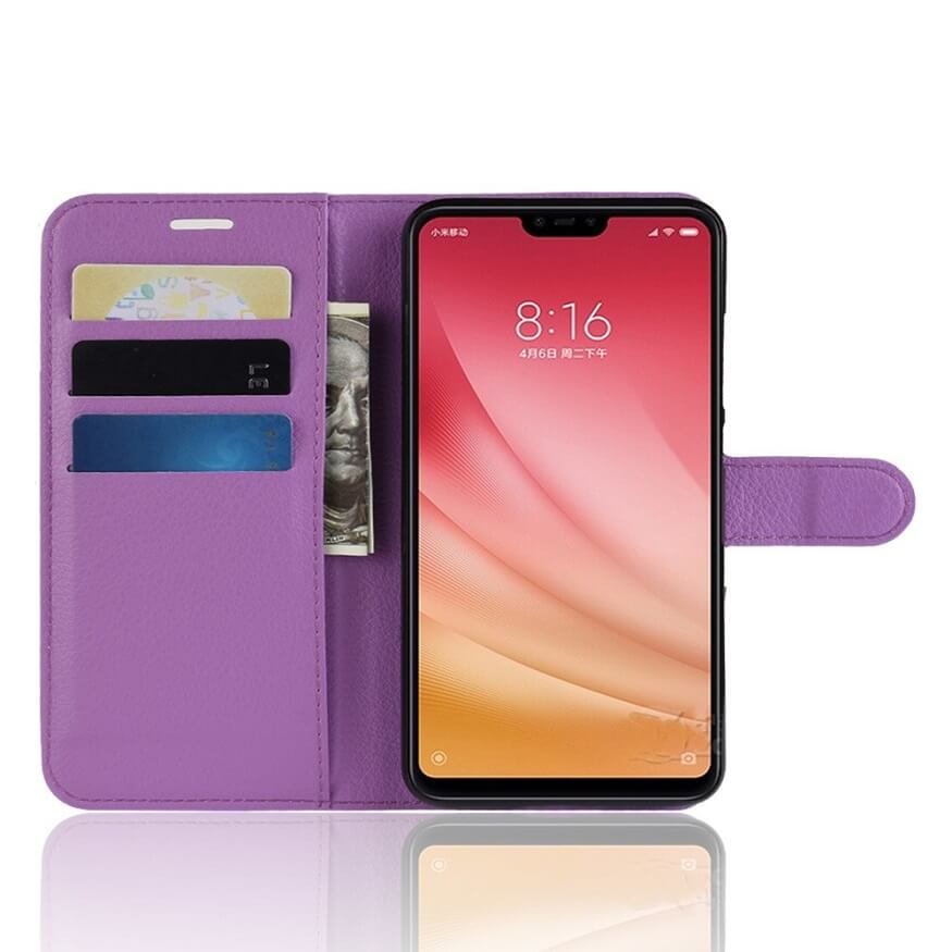 Funda Libro Xiaomi MI 8 Lite Soporte Lila.