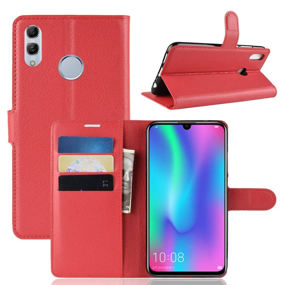 Funda Libro Honor 10 Lite Soporte Roja.