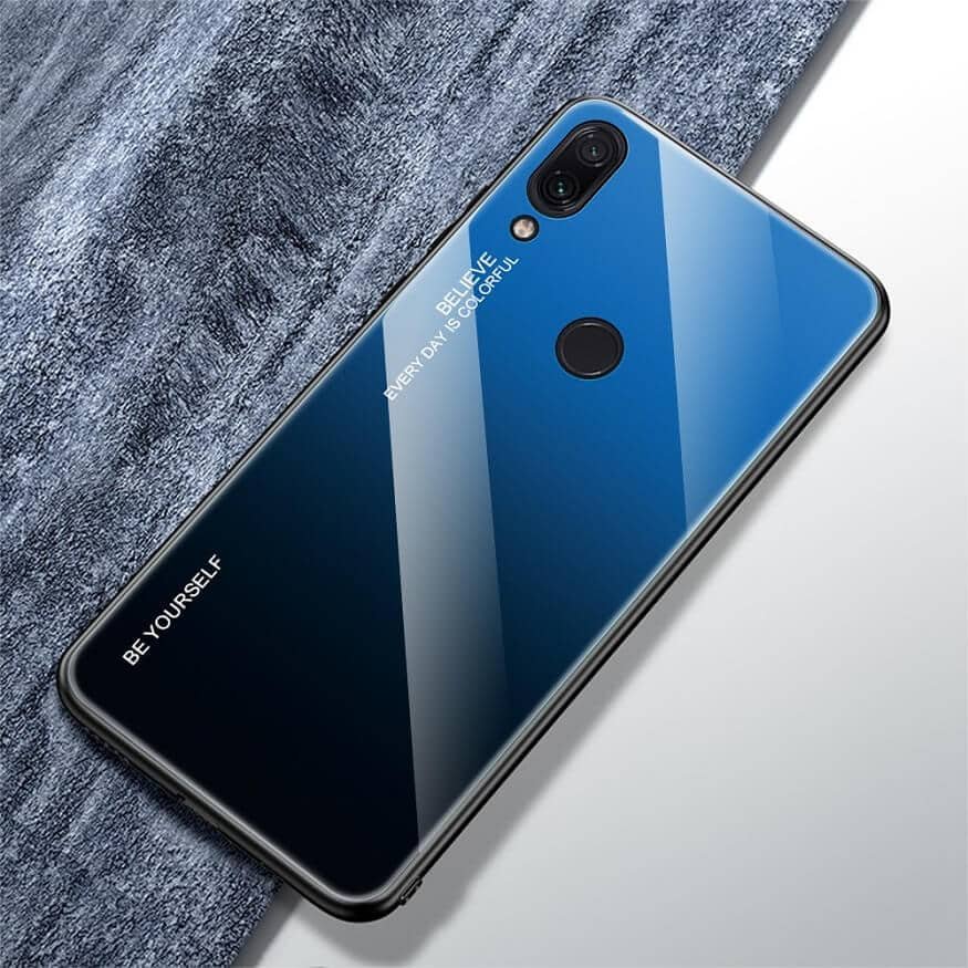 Funda Xiaomi Redmi Note 7 Tpu Trasera Cristal azul