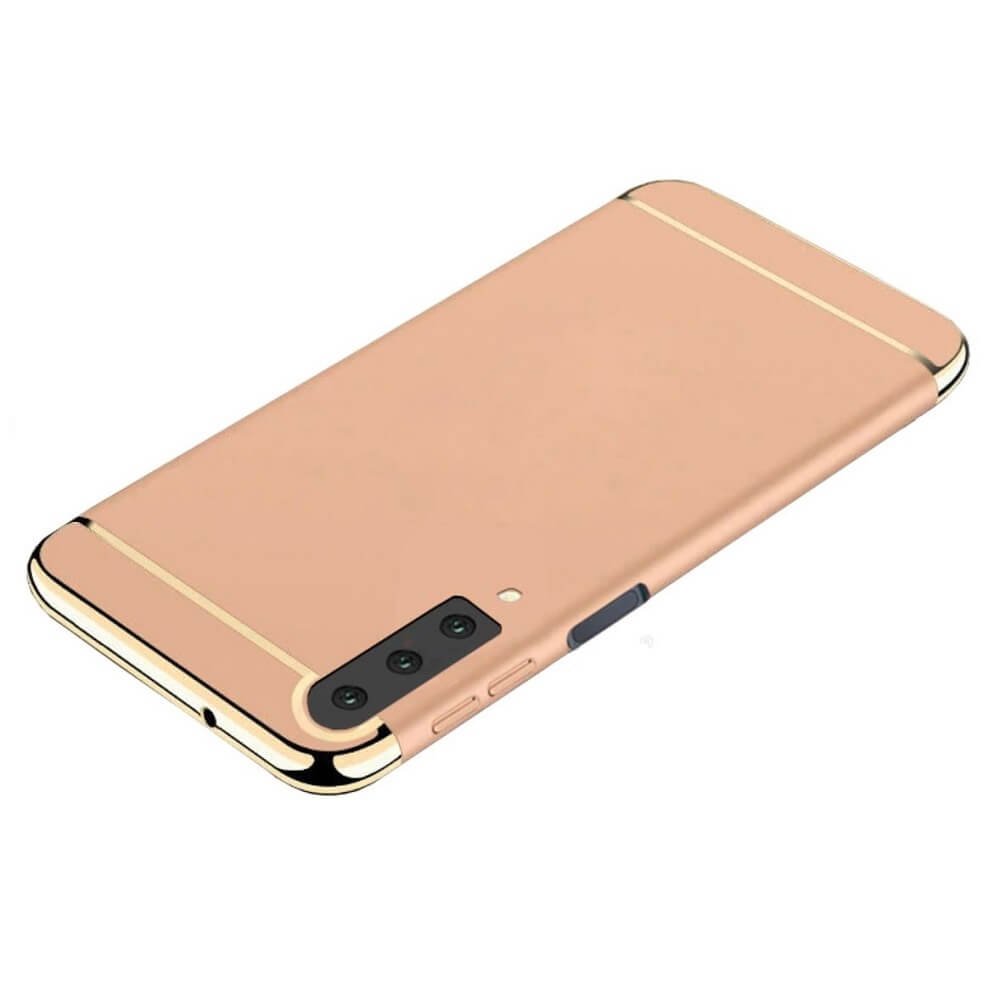 Funda Samsung Galaxy A7 2018 Cromadas Doradas.