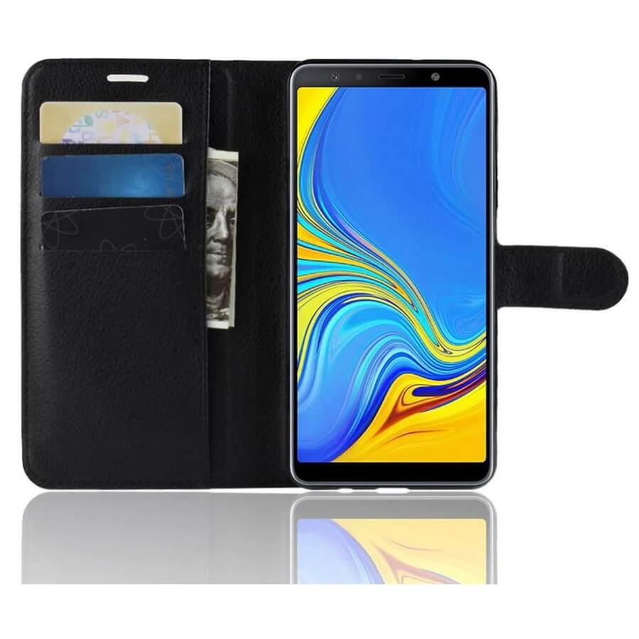 Funda Libro Samsung Galaxy A7 2018 Soporte Negra.