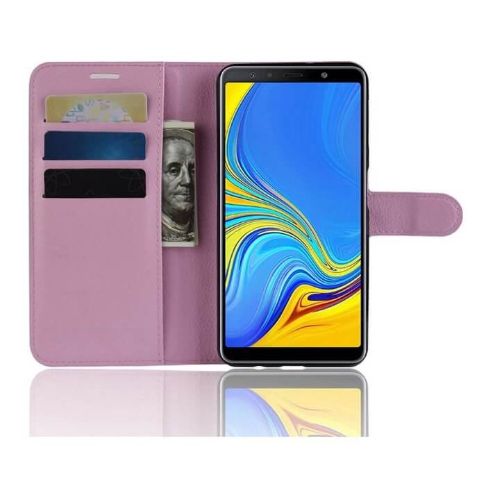 Funda Libro Samsung Galaxy A7 2018 Soporte Rosa.