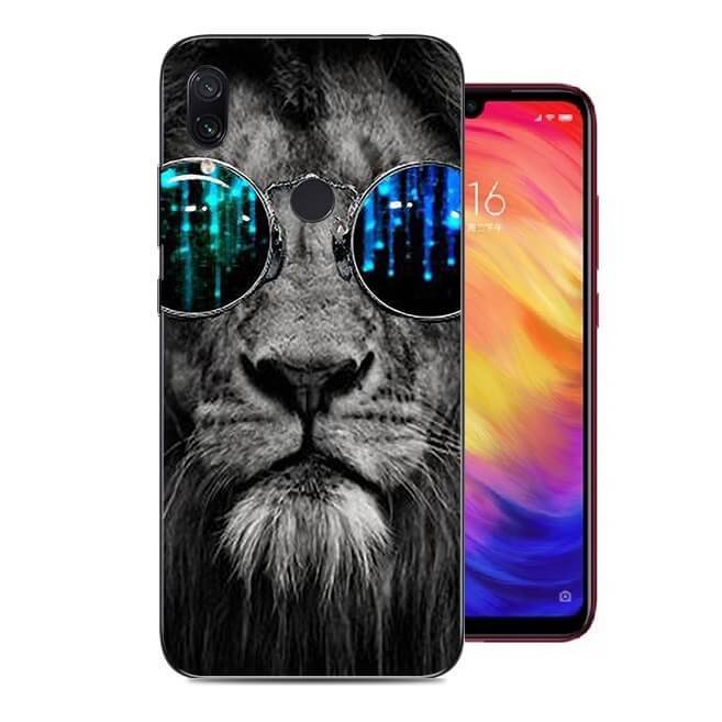 Funda Xiaomi Redmi Note 7 Dibujo Leon con Gafas