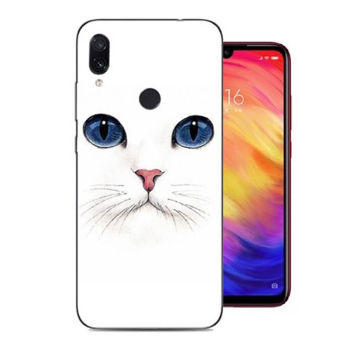 Funda Xiaomi Redmi Note 7 Dibujo Gato Blanco