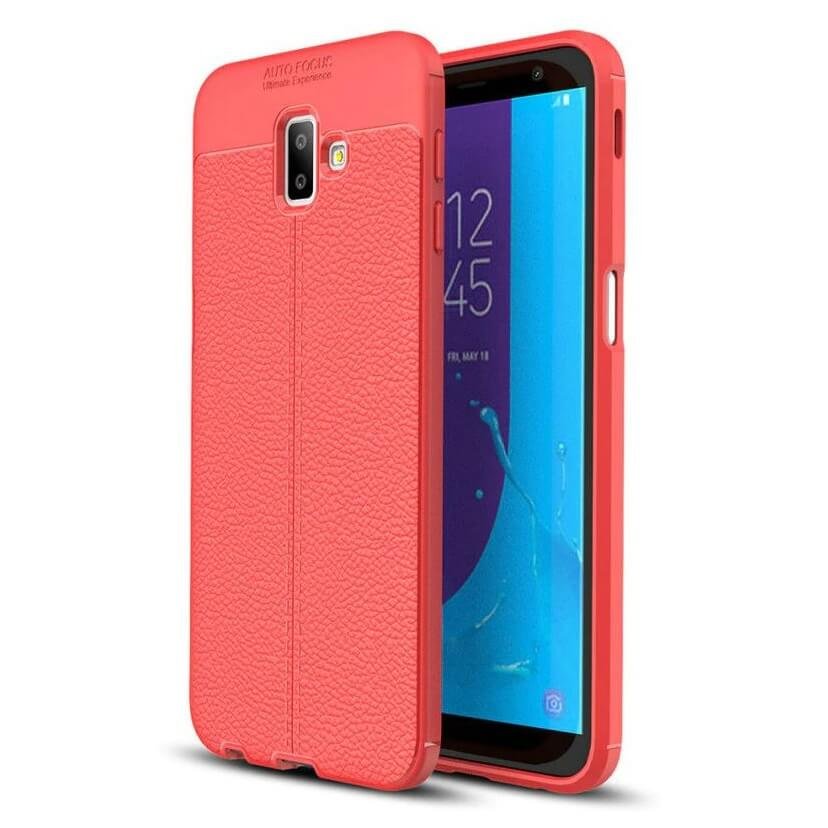 Funda Samsung Galaxy J6 Plus Tpu Cuero 3D Roja