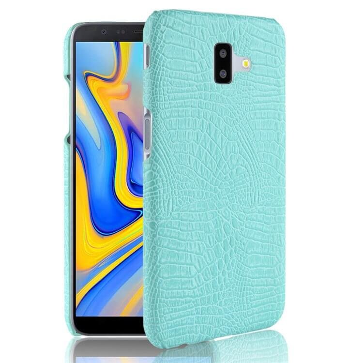 Carcasa Samsung Galaxy J6 Plus Cuero Estilo Croco Turquesa