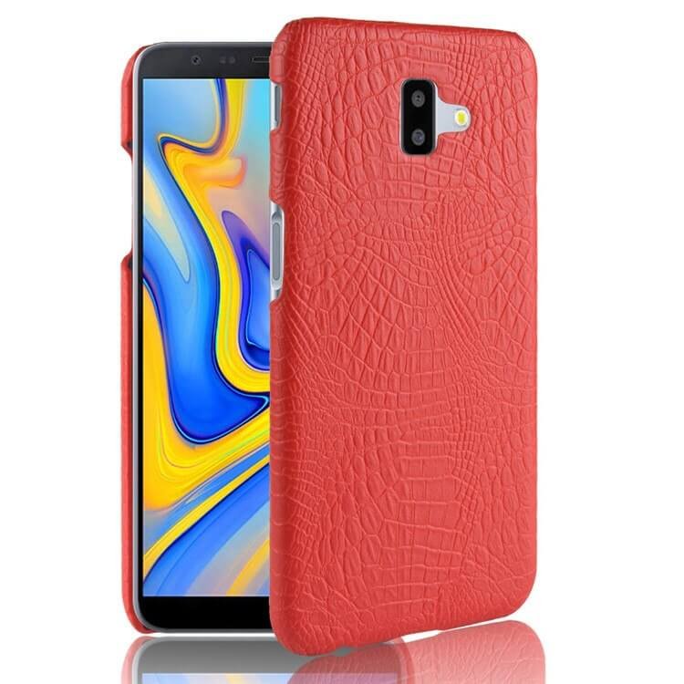 Carcasa Samsung Galaxy J6 Plus Cuero Estilo Croco Roja