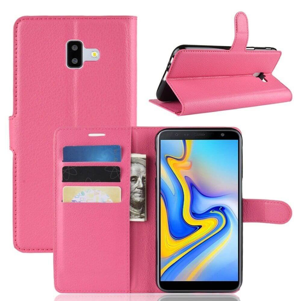 Funda Libro Samsung Galaxy J6 Plus cuero Soporte Fucsia