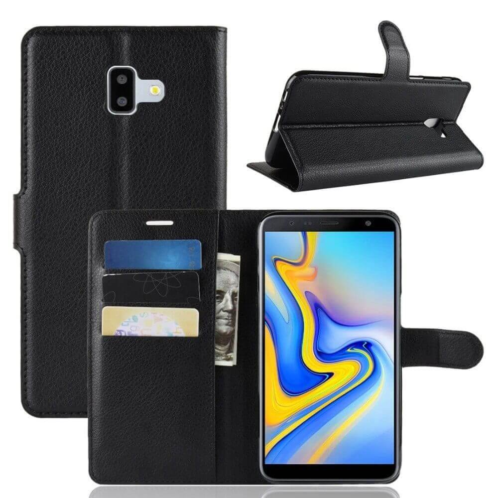 Funda Libro Samsung Galaxy J6 Plus cuero Soporte Negro