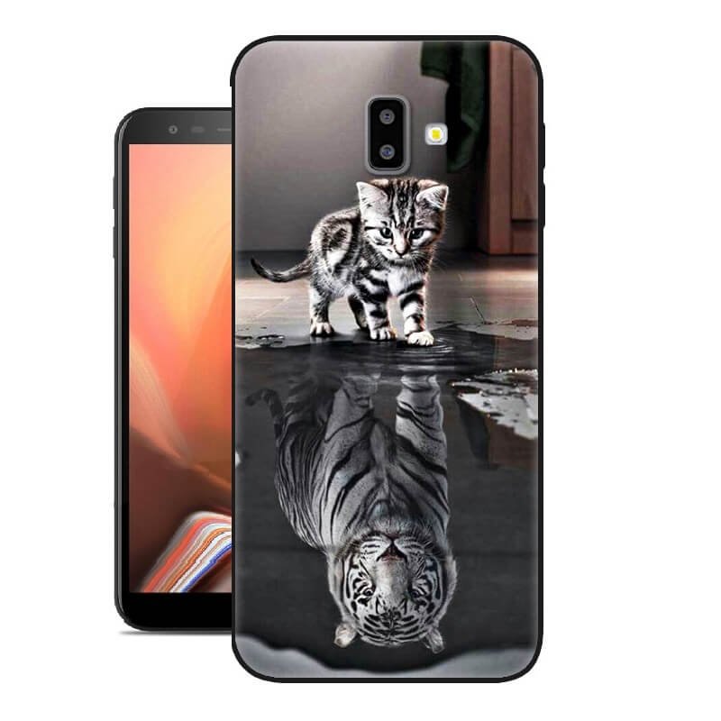 Funda Samsung Galaxy J6 Plus Dibujo Gato Espejo