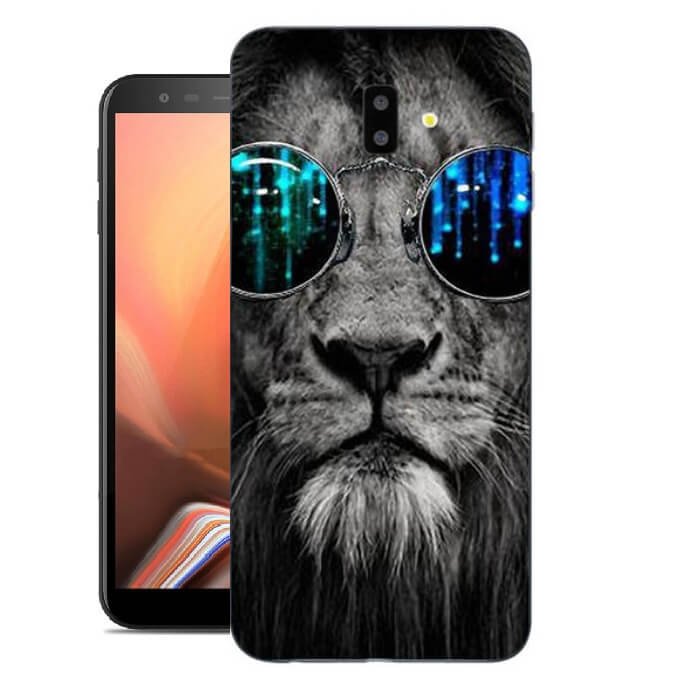 Funda Samsung Galaxy J6 Plus Dibujo Leon con Gafas