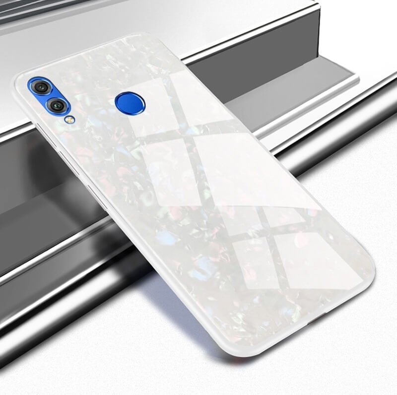 Funda Huawei P Smart 2019 Silicone con trasera Cristal Templado Blanco