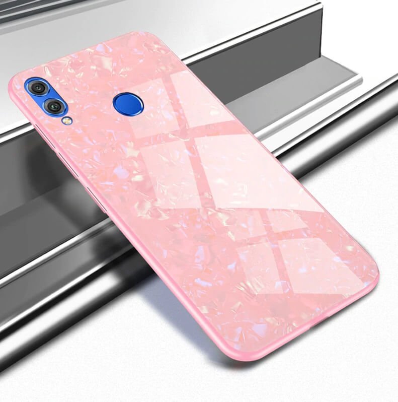 Funda Huawei P Smart 2019 Silicone con trasera Cristal Templado Rosa