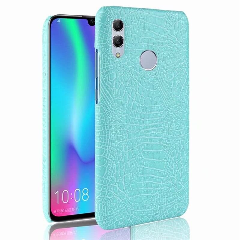 Funda carcasa cuero cocrodilo turquesa Huawei P Smart 2019