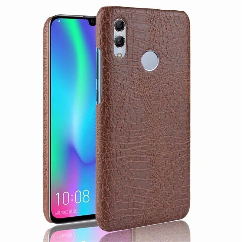 Funda carcasa cuero cocrodilo Marron Huawei P Smart 2019