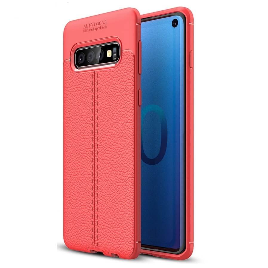 Funda Samsung Galaxy S10 Tpu Cuero 3D Roja