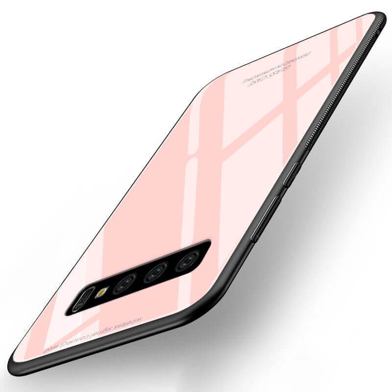 Funda Samsung Galaxy S10 Tpu Rosa Trasera Cristal